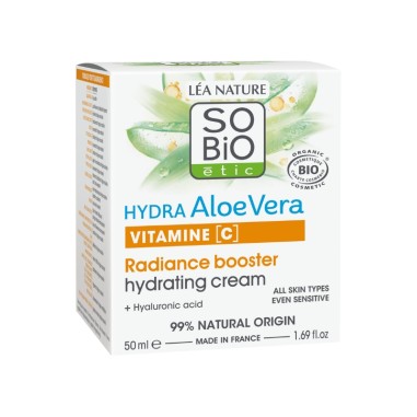 Caja frontal Crema radiante potenciadora hidratación SO’BiO