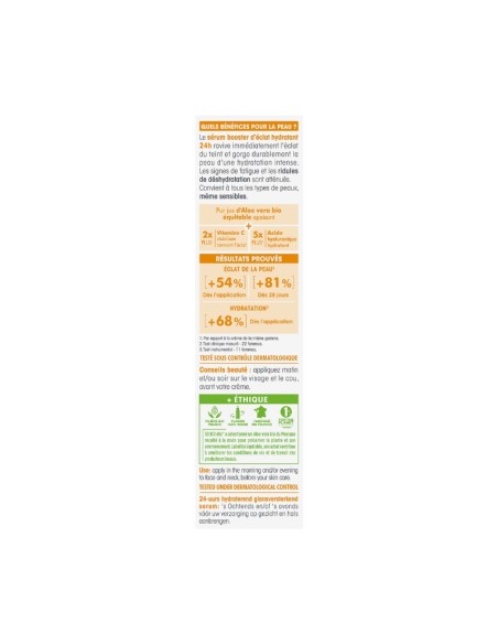 Sérum facial radiante potenciador hidratación SO’BiO