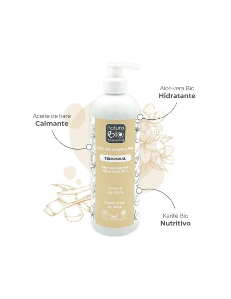Loción corporal Sensorial flor tiaré & aloe vera Bio NaturaBIO Cosmetics