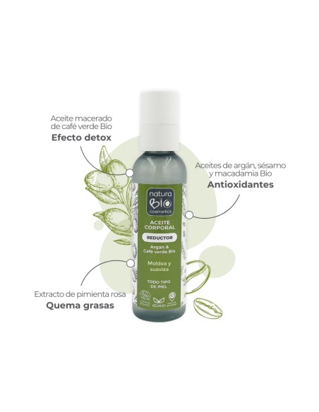 Aceite corporal Reductor Argán & café verde Bio NaturaBIO Cosmetics