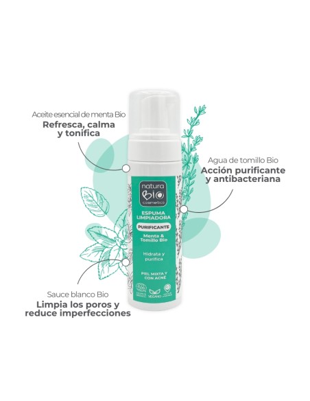 Espuma limpiadora purificante NaturaBIO Cosmetics