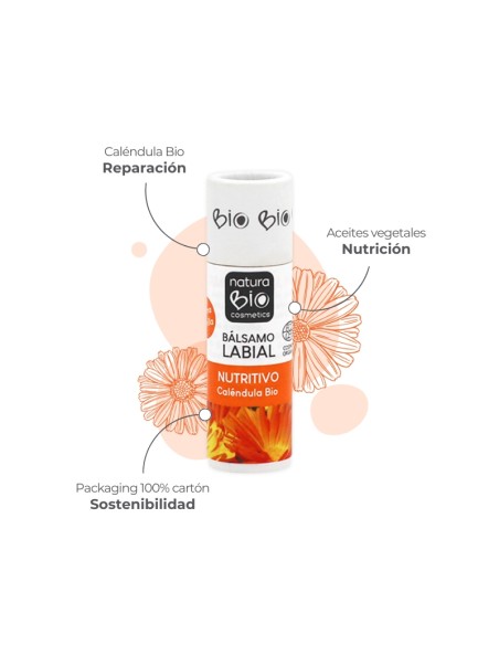 Bálsamo labial nutritivo vainilla caléndula NaturaBIO Cosmetics
