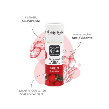 Bálsamo labial brillo karite fresa...