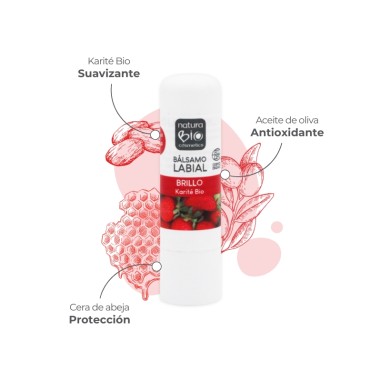 Bálsamo labial brillo karite fresa...