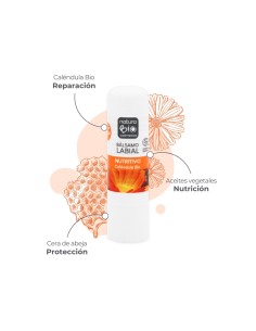 Bálsamo labial nutritivo caléndula NaturaBIO Cosmetics. Suaviza, nutre la piel de los labios. 
Con aroma a vainilla. 2