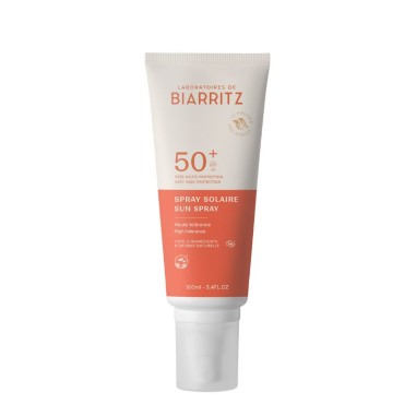 Protección solar natural cara y cuerpo SPF50+ en spray de100 ml de Laboratoires de Biarritz disponible en NaturaBIO Cosmetics.