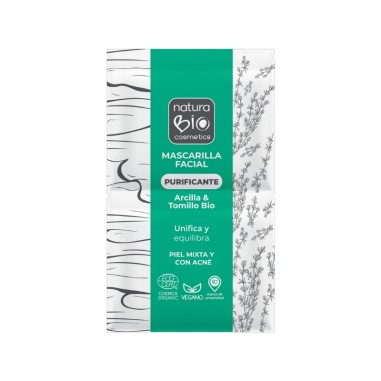 Mascarilla facial Purificante Arcilla & Tomillo NaturaBIO Cosmetics