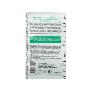 Inci de la Mascarilla facial Purificante Arcilla