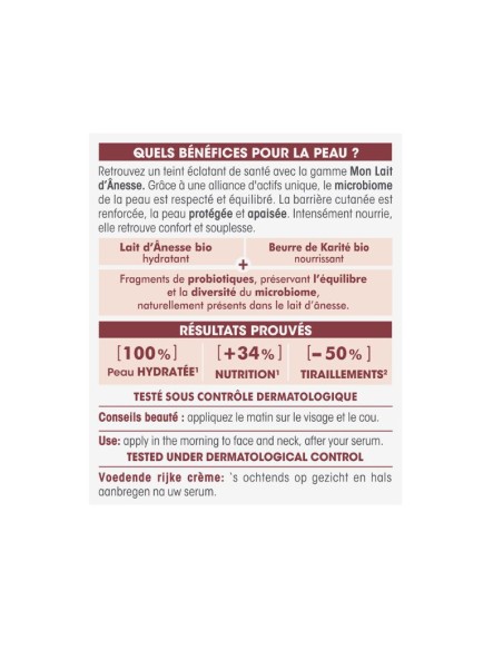 Beneficios de la crema facial rica leche de burra SO’BiO étic: hidratación y nutrición.