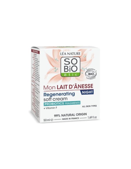 Crema nit regeneradora llet de burra BIO & vitamina F SO'BiO étic