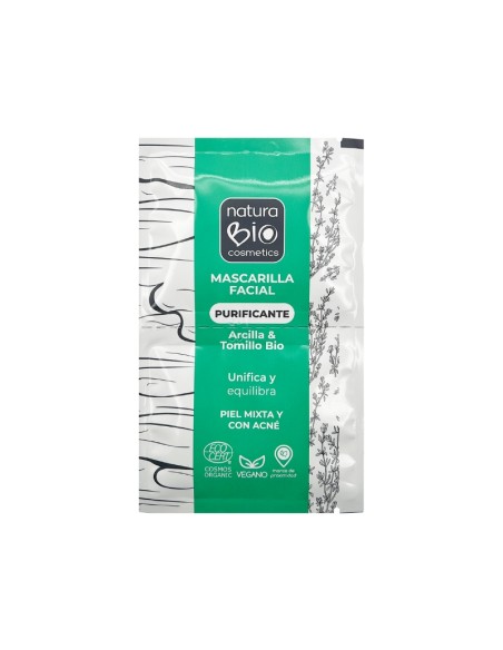 Mascareta facial Purificant Argila & Timó NaturaBIO Cosmetics