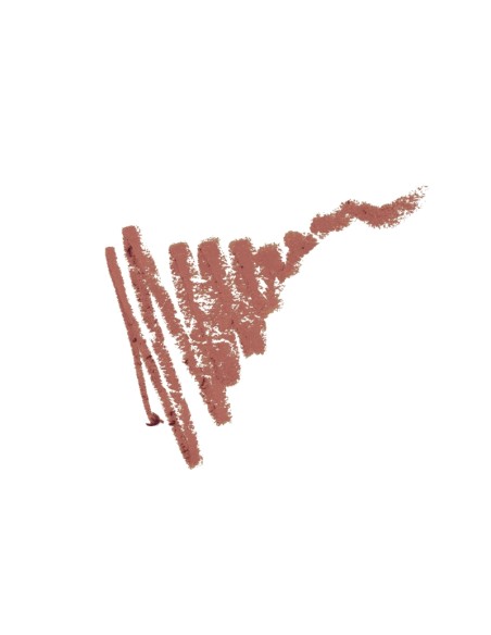 Perfilador de labios 01 Hortensia nude NaturaBIO Cosmetics con muestra del color nude rosado aplicada sobre fondo blanco.