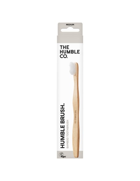 Raspall de dents de bambú adult blanc mitjà The Humble Co.