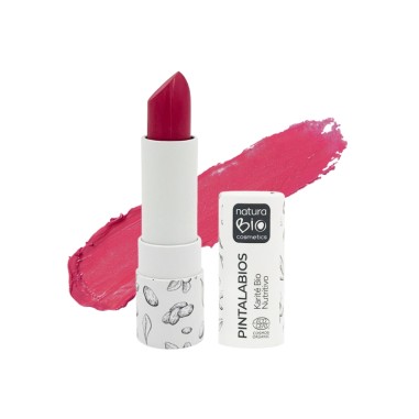 Pintalabios 01 Cerezo en Flor NaturaBIO Cosmetics con fórmula natural certificada Bio y acabado hidratante.