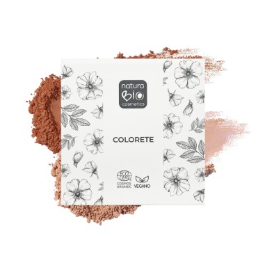 Colorete Dúo 02 Costa Dorada de NaturaBIO Cosmetics: Tonos bronce y terracota para un acabado cálido y luminoso.