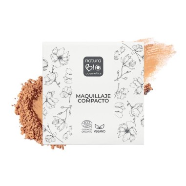 Maquillaje Compacto 01 Arena Algarve de NaturaBIO Cosmetics: Acabado mate natural y cuidado Bio para piel clara.