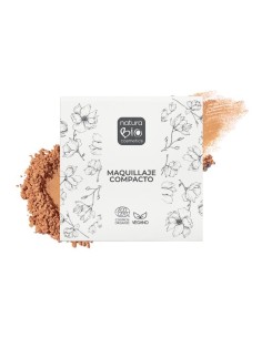 Maquillaje Compacto 03 Terracota La Bisbal de NaturaBIO Cosmetics: Realza la piel oscura con un acabado mate y natural.