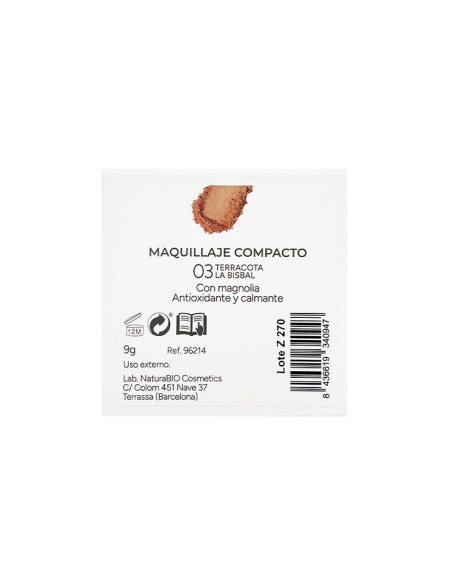 Maquillaje polvo compacto 03 Terracota La Bisbal NaturaBIO Cosmetics