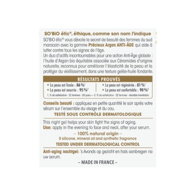 Gel de nit antiedat argan BIO SO’BiO