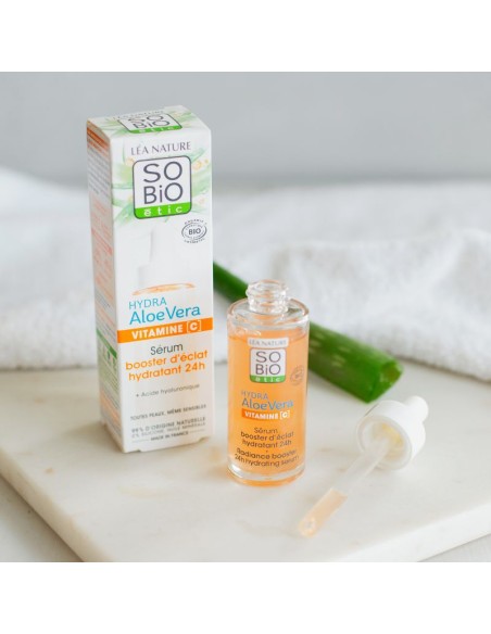 Sérum facial radiante potenciador hidratación SO’BiO