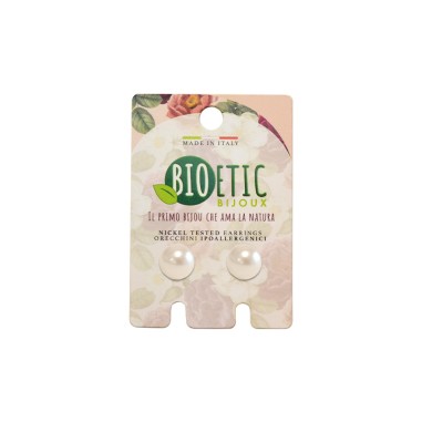Pendientes perla plana cream Bioetic...