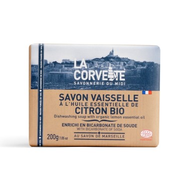 Jabón sólido lavaplatos bicarbonato & limón La Corvette