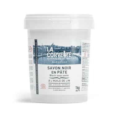 PASTA JABON NEGRO ACEITE DE LINO