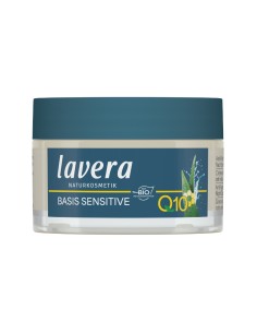 Crema De Noche Antiarrugas Q10 Basis Sensitiv lavera, reduce los signos del envejecimiento. 2