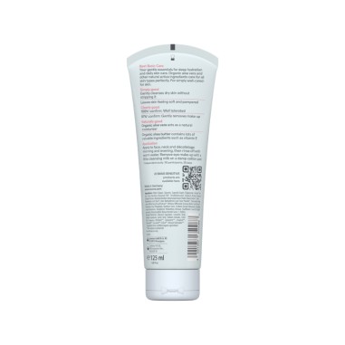 Leche limpiadora Basis Sensitive Aloe y Karité de Lavera, vista del envase con listado INCI en la parte trasera.