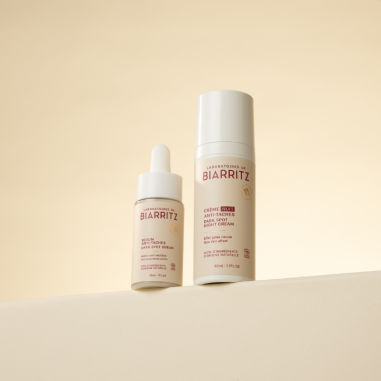 Crema noche antimanchas y Sérum facial antimanchas Alga-Biotic Laboratoires de Biarritz