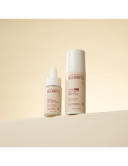 Crema noche antimanchas y Sérum facial antimanchas Alga-Biotic Laboratoires de Biarritz