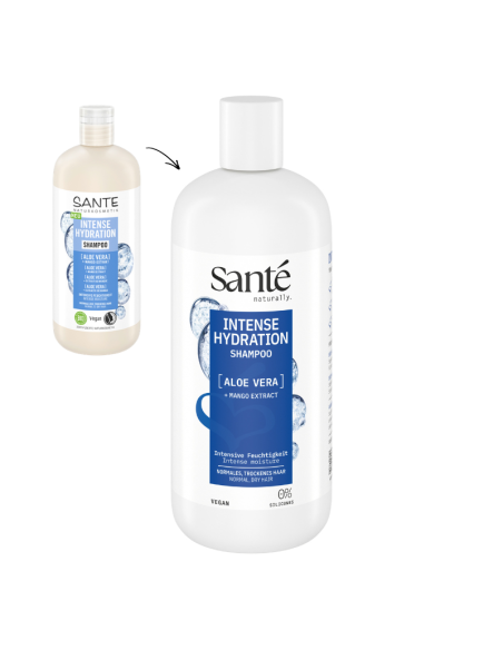 Cambio de imagen del champú natural hidratación intensa aloe vera Bio Santé