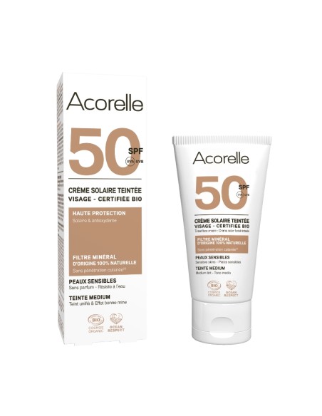 Crema facial color medio SPF 50 Acorelle