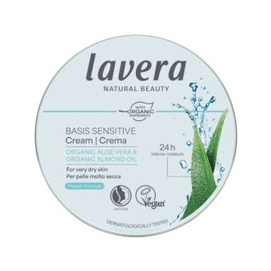 Crema Cara & Cuerpo Basis Sensitive lavera, con aroma fresco y agradable.