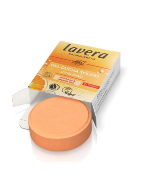 Gel dutxa sòlid Vitalitat Taronja & menta Bio lavera