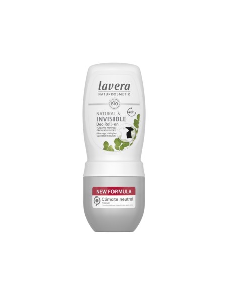 Desodorante natural roll-on 48h Invisible & Natural lavera