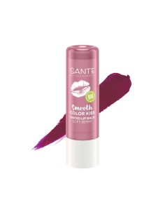 Bálsamo labial Color Kiss 02 Soft Berry de Sante, tono baya suave con hidratación y color sutil.