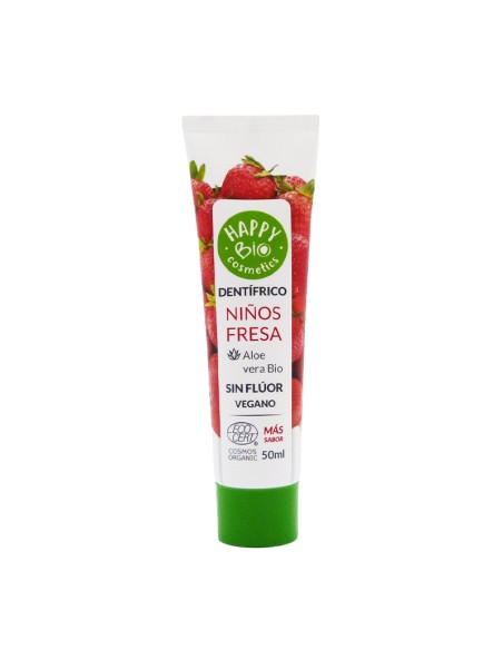Pasta de dientes niños fresa sin flúor HAPPY BIO Cosmetics