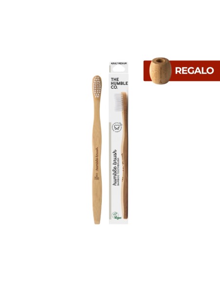 Raspall de dents de bambú adult blanc mitjà The Humble Co.