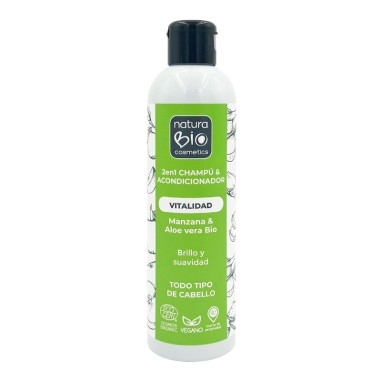 Champú & Acondicionador 2 en 1 Vitalidad Aloe Manzana NaturaBIO Cosmetics