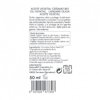 Aceite vegetal cáñamo Bio NaturaBIO...