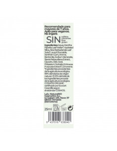 Pasta de dientes sin fluor con menta Bio de 25ml de NaturaBIO Cosmetics. Certificación Ecocert COSMOSORGANIC 2