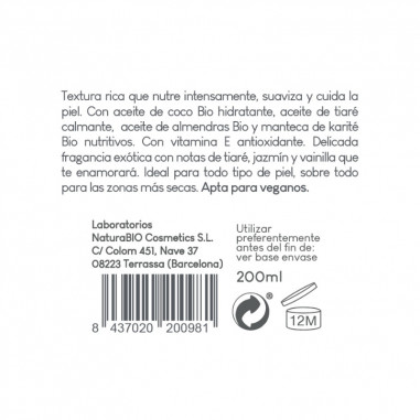 Manteca corporal radiante tiaré y...