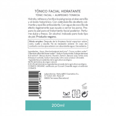 Tónico facial hidratante ácido...